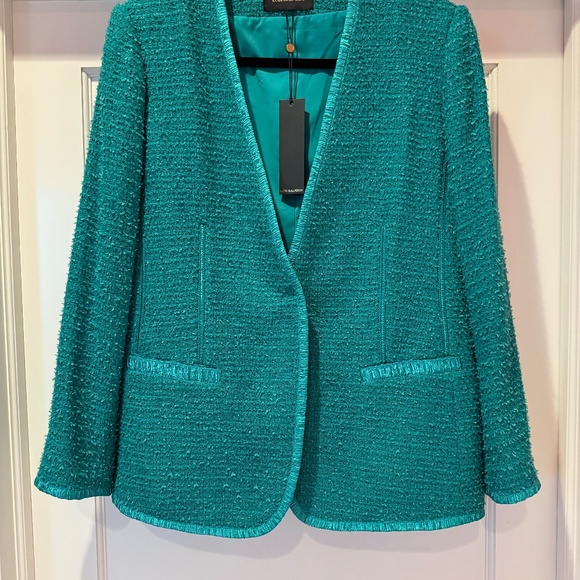 Kobi Halperin Evangeline V-Neck Snap-Front Tweed Jacket NWT Size Large - Picture 3 of 4